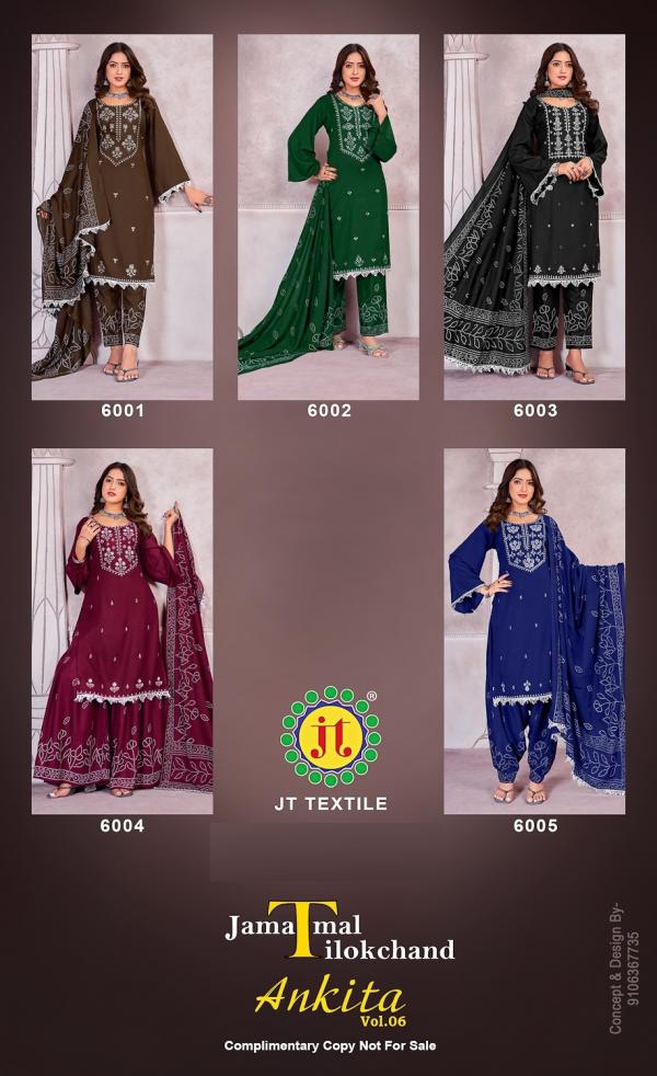 Jt Ankita Vol 6 Rayon Printed Dress Material Collection